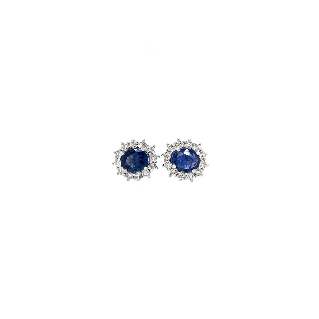 PERENNA BLUE SAPPHIRE DIAMOND EARRING