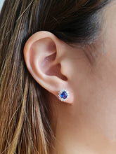 Load image into Gallery viewer, PERENNA BLUE SAPPHIRE DIAMOND EARRING
