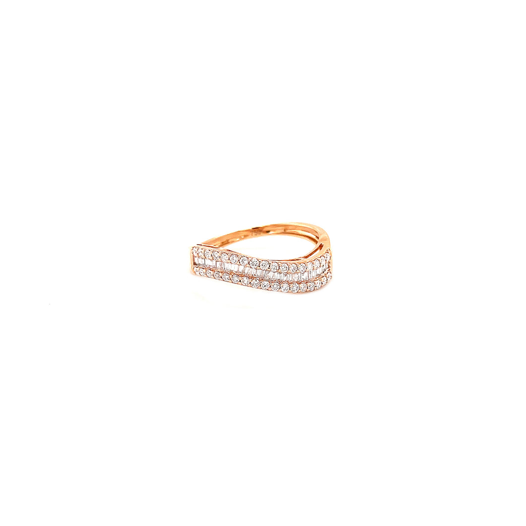 SKYLAR WAVE DIAMOND RING ROSE GOLD