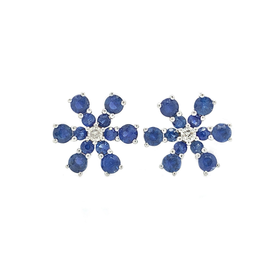 SNOWFLAKE BLUE SAPPHIRE EARRING