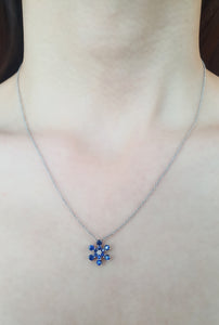 SNOWFLAKE BLUE SAPPHIRE NECKLACE