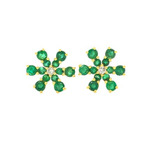 Load image into Gallery viewer, SNOWFLAKE EMERALD EARRING
