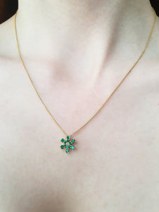 SNOWFLAKE EMERALD NECKLACE