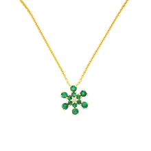 Load image into Gallery viewer, SNOWFLAKE EMERALD NECKLACE
