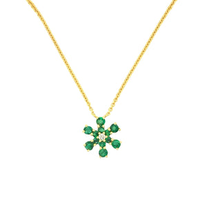 SNOWFLAKE EMERALD NECKLACE