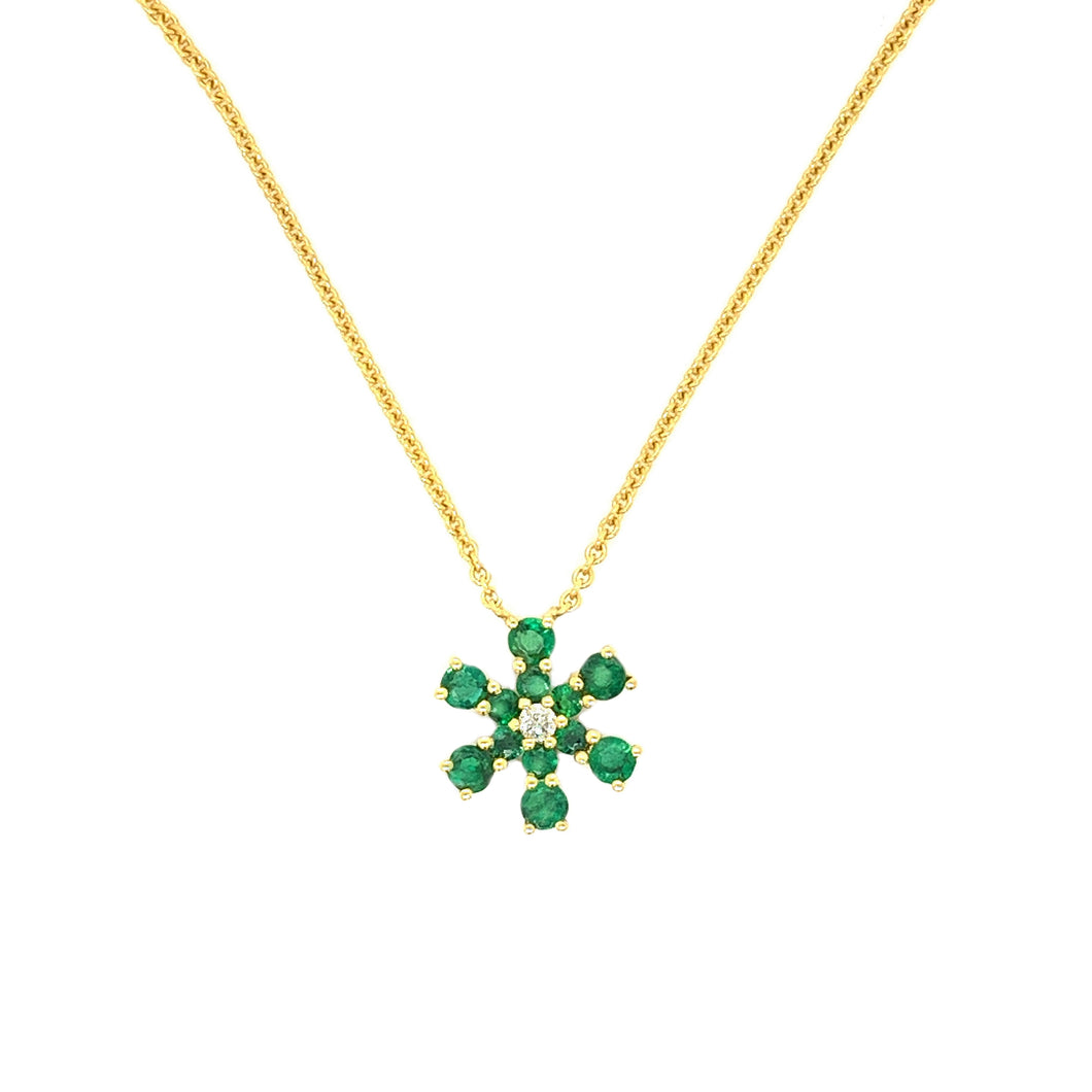 SNOWFLAKE EMERALD NECKLACE