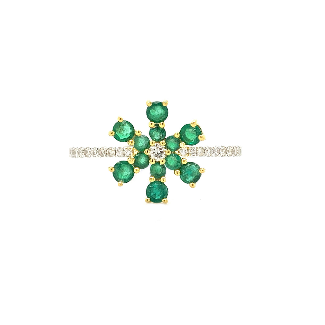 SNOWFLAKE EMERALD RING