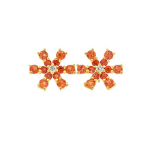 Load image into Gallery viewer, SNOWFLAKE ORANGE SAPPHIRE EARRING
