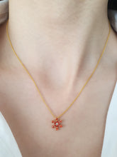 Load image into Gallery viewer, SNOWFLAKE ORANGE SAPPHIRE NECKLACE
