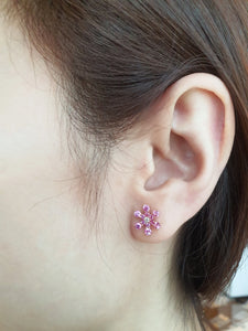 SNOWFLAKE PINK SAPPHIRE EARRING