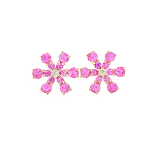 SNOWFLAKE PINK SAPPHIRE EARRING