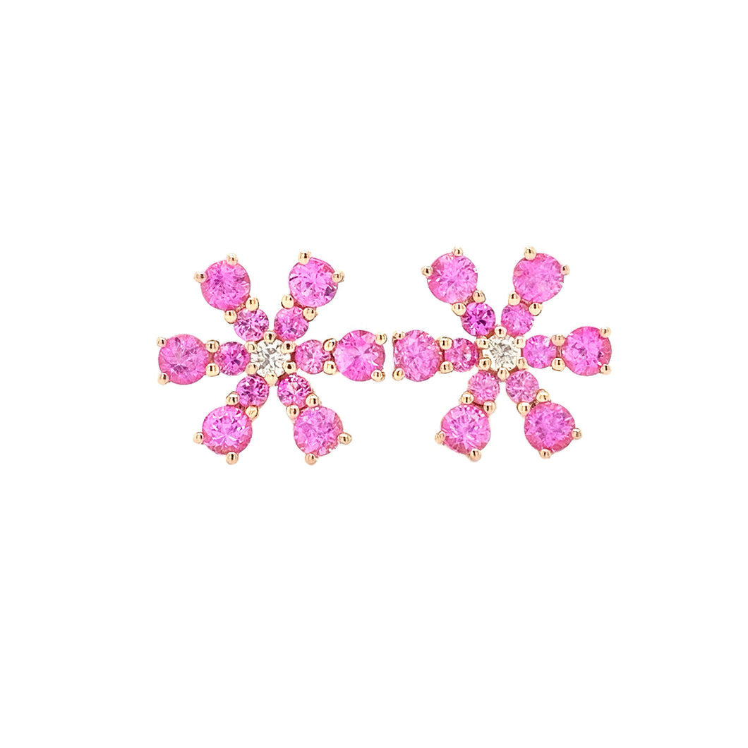 SNOWFLAKE PINK SAPPHIRE EARRING