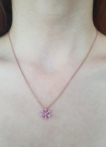 SNOWFLAKE PINK SAPPHIRE NECKLACE