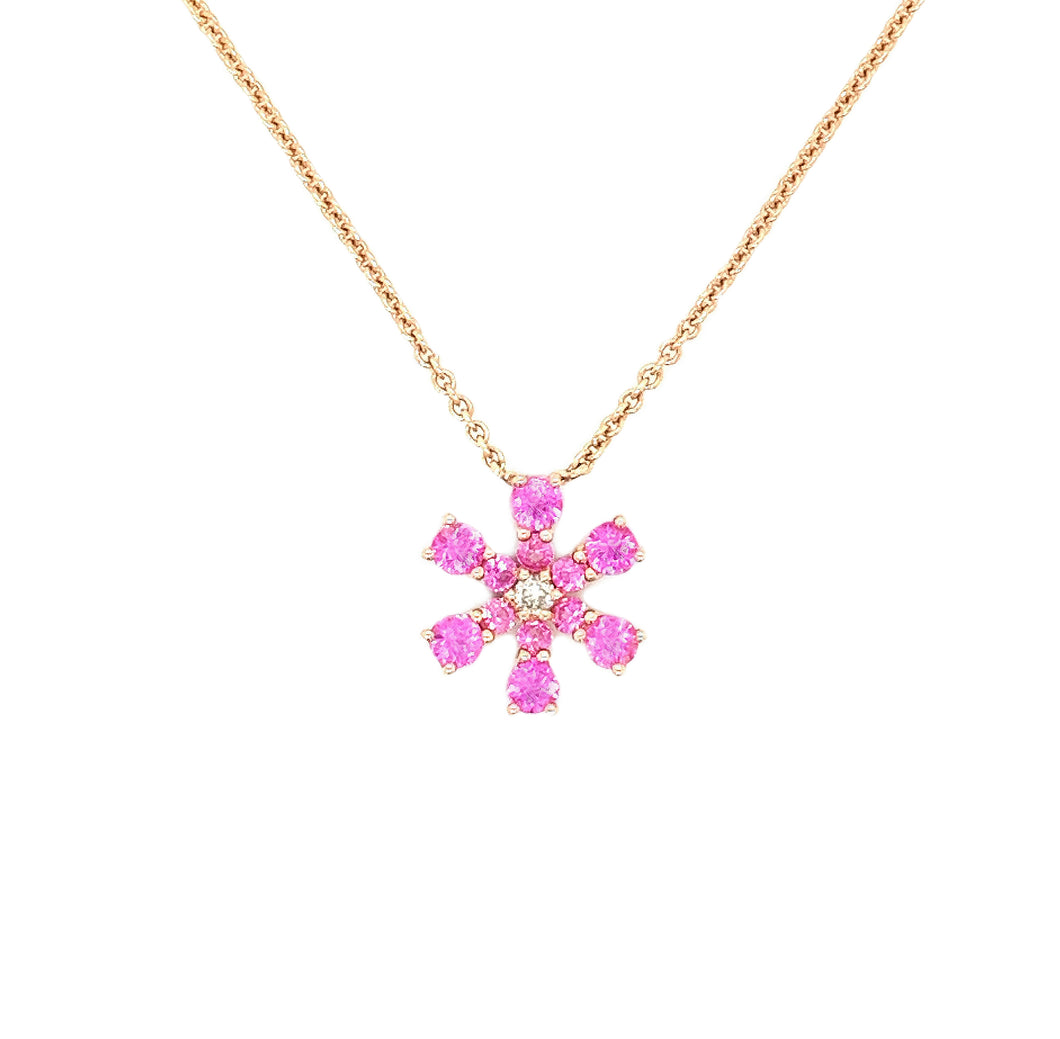 SNOWFLAKE PINK SAPPHIRE NECKLACE