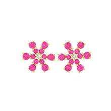 Load image into Gallery viewer, SNOWFLAKE RUBY EARRING
