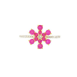 SNOWFLAKE RUBY RING