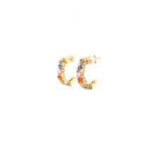 Load image into Gallery viewer, STAR BURST PASTEL EARRINGS YELLOW GOLD
