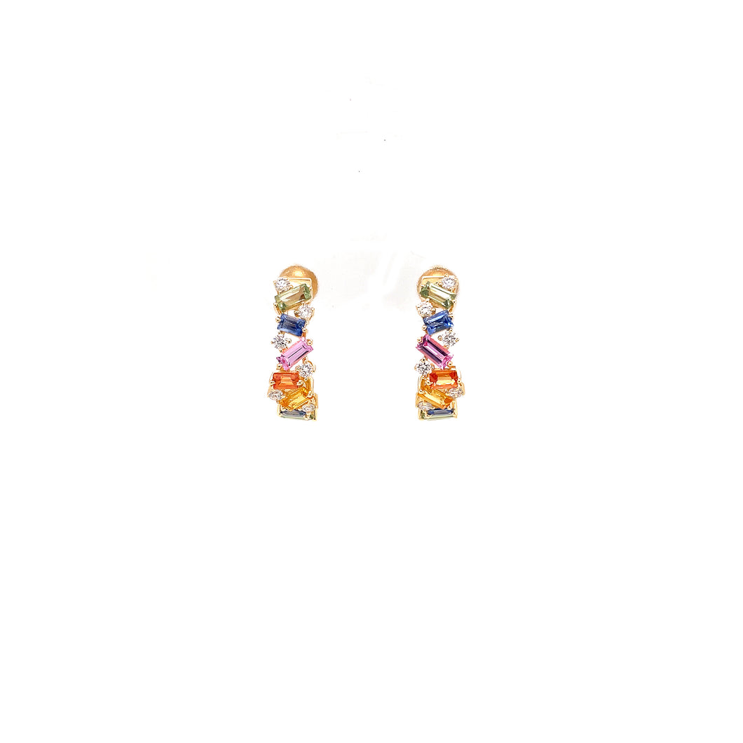 STAR BURST PASTEL EARRINGS YELLOW GOLD