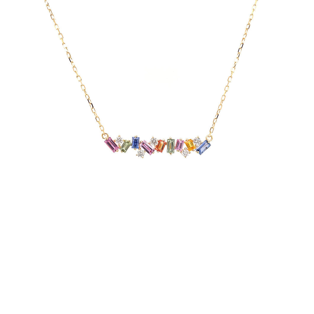 STAR BURST PASTEL NECKLACE YELLOW GOLD