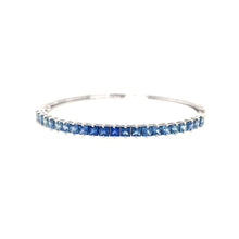 Load image into Gallery viewer, TIA PRINCESS CUT BLUE SAPPHIRE WHITE GOLD BANGLE
