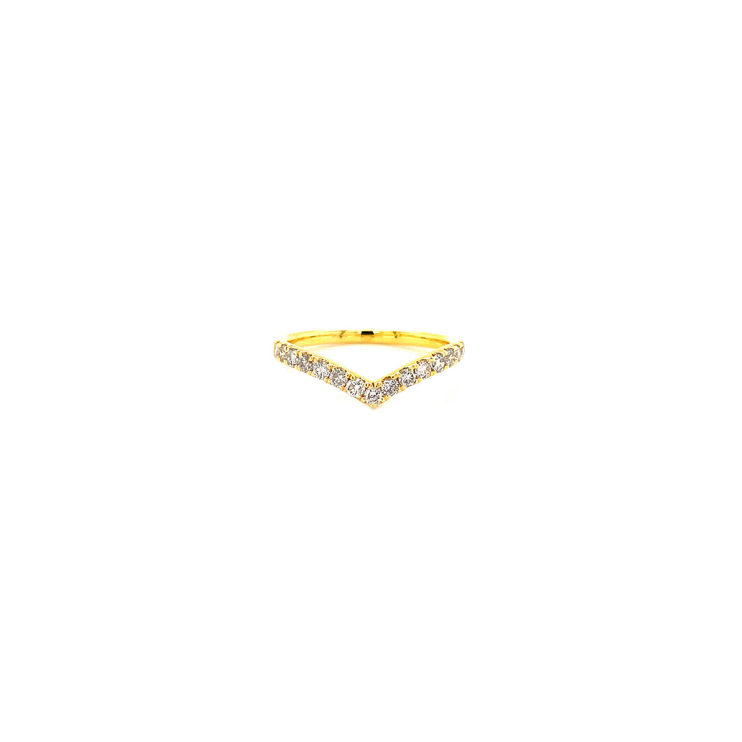 VALENTINA WISHBONE DIAMOND RING YELLOW GOLD