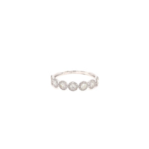 VAREN DIAMOND HALO HALF BAND RING WHITE GOLD