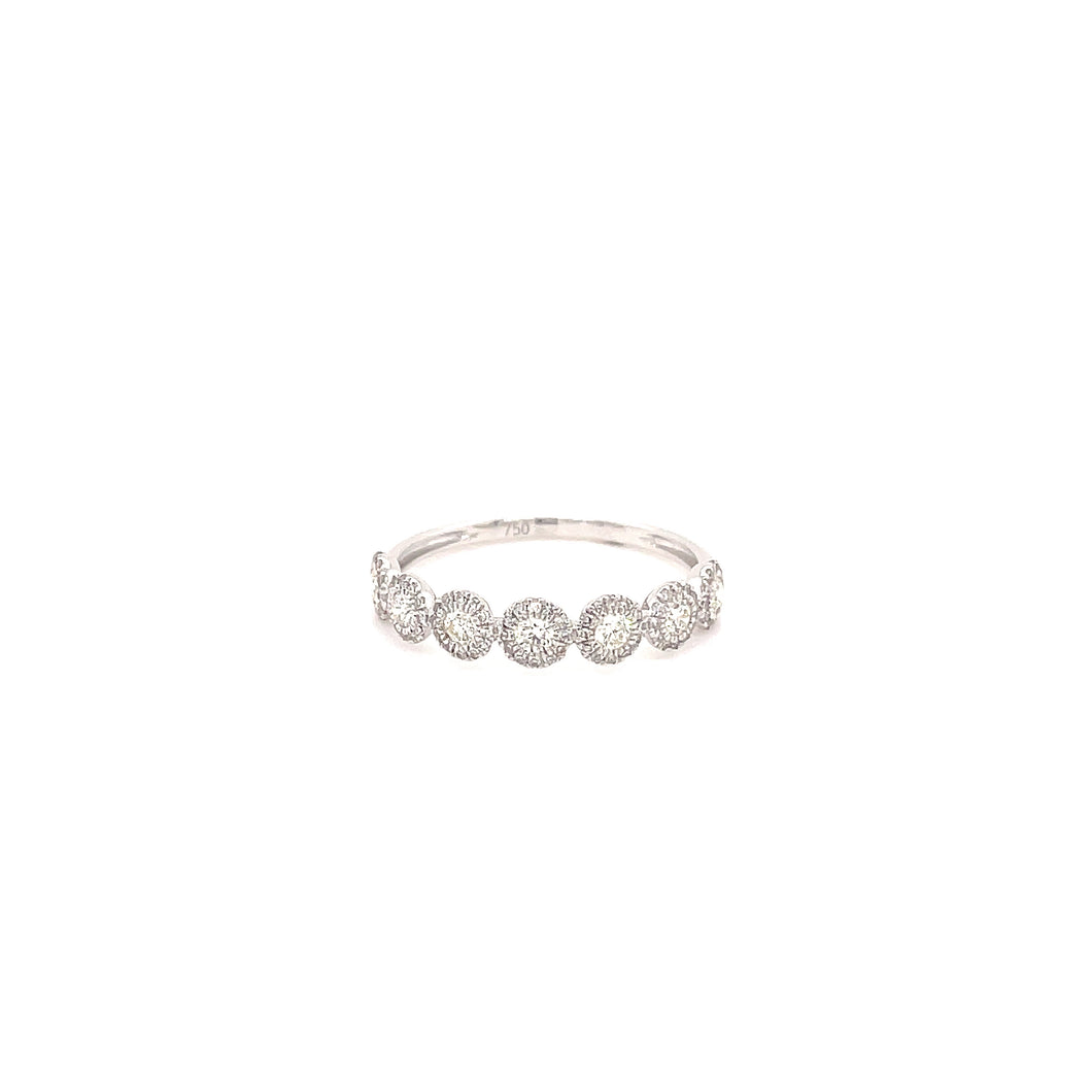 VAREN DIAMOND HALO HALF BAND RING WHITE GOLD