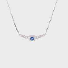 Load and play video in Gallery viewer, EMBER BLUE SAPPHIRE CUBAN LINK DIAMOND NECKLACE
