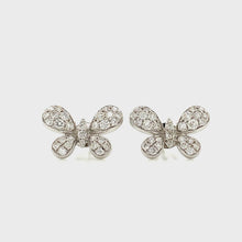 Load and play video in Gallery viewer, PAPILLON DIAMOND WHITE GOLD EARRING
