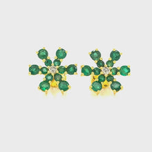 Load and play video in Gallery viewer, SNOWFLAKE EMERALD EARRING
