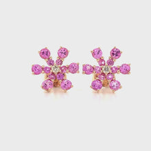 Load and play video in Gallery viewer, SNOWFLAKE PINK SAPPHIRE EARRING
