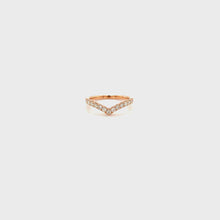 Load and play video in Gallery viewer, VALENTINA WISHBONE DIAMOND RING ROSE GOLD
