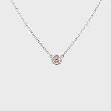 Load and play video in Gallery viewer, DARLA BEZEL SET DIAMOND NECKLACE WHITE GOLD
