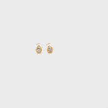 Load and play video in Gallery viewer, MINI DARLA BEZEL SET DIAMOND EARRING YELLOW GOLD
