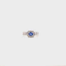 Load and play video in Gallery viewer, EMBER BLUE SAPPHIRE CUBAN LINK DIAMOND RING (FANCY CUT)
